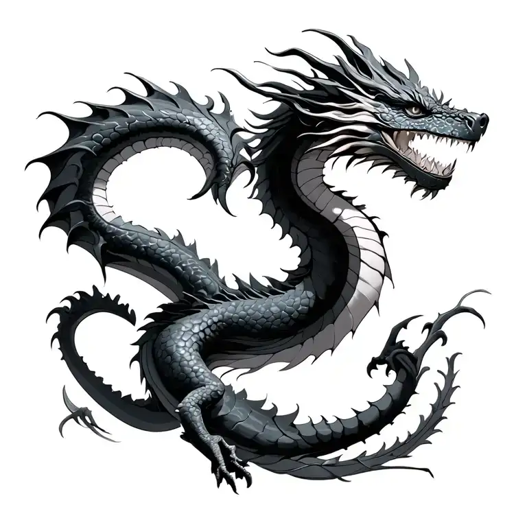 i like delicate but something still bold more feminine and sexy and freedom and strength. i kinda wanted a dragon and i  tattoo design idea