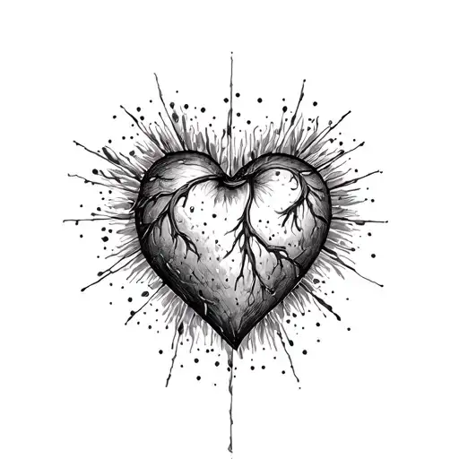 cold heart tattoo design idea