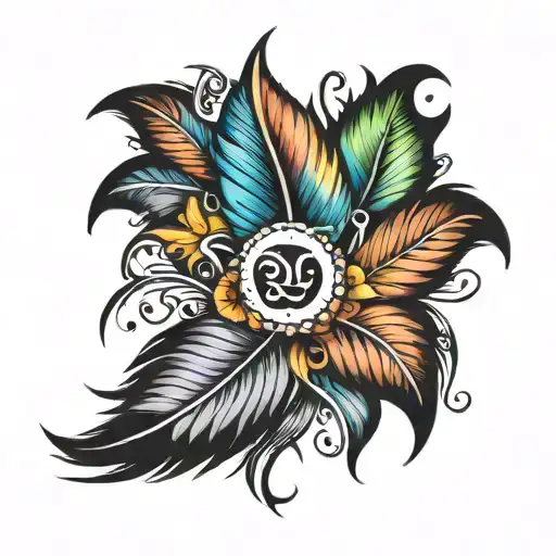 colour feather infinity tattoo design tattoo design idea