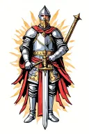 knight holding a sword tattoo design idea