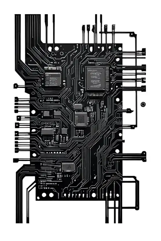 cyberpunk computer circuit board tattoo design idea