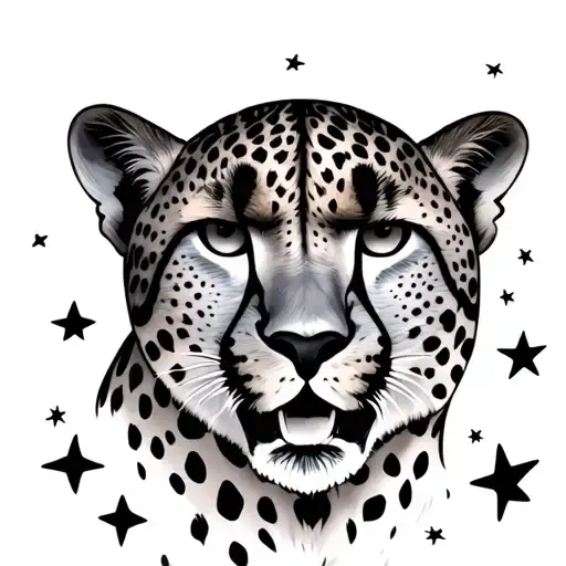 cheetah print with stars tattoo design idea