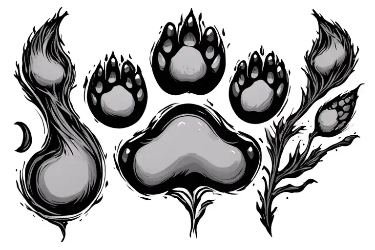 penis, paw print tattoo design idea
