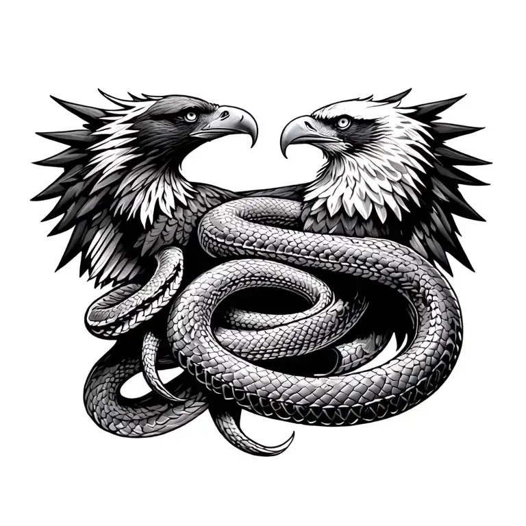 eagle and snake wrapped tattoo design idea