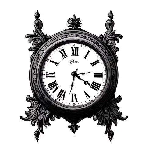 Analog Clock tattoo design idea