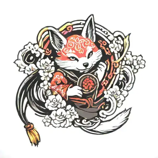 Kitsune Omamori tattoo design idea