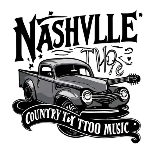 nashville, country music tattoo design idea