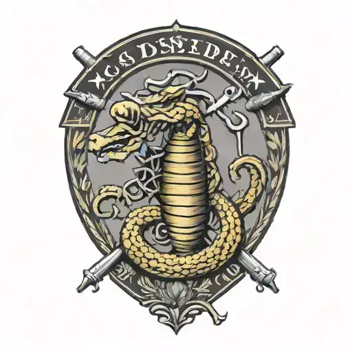 gadsden flag with guns tattoo design idea