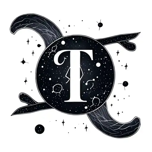 Gemini constellation with A and T tattoo design idea