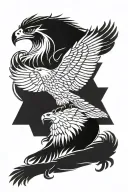 Badger, eagle, snake, and lion  tattoo design idea