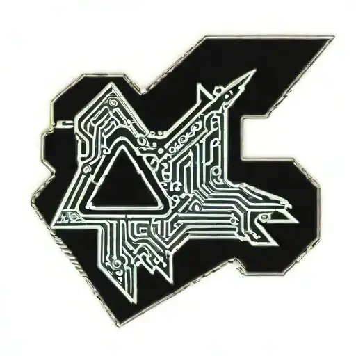 circuit board arrowhead tattoo design idea