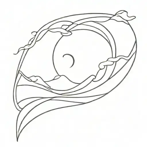 sunshine and waves flowing tattoo design idea