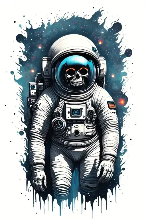 Interstellar dead astronaut tattoo design idea