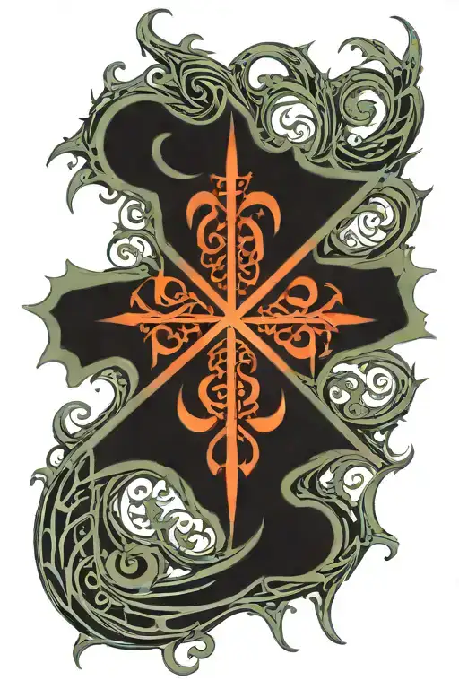 chi rho PX symbol fractal art extruding tattoo design idea