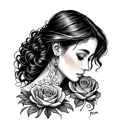 memory for mom tattoo featuring me and her tattoo design idea