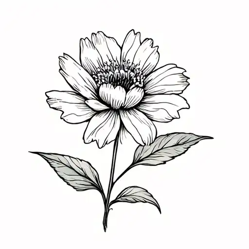 Birth flower of February, April, October birth flower tattoo design idea