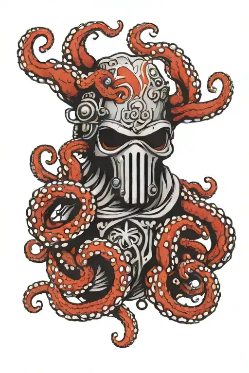 octopus with roman shields in each tentacle and a centurion helmet  tattoo design idea