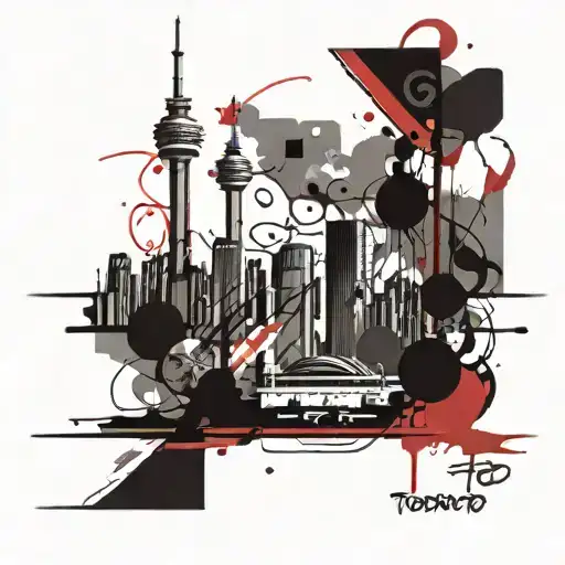 toronto skyline and letters  tattoo design idea