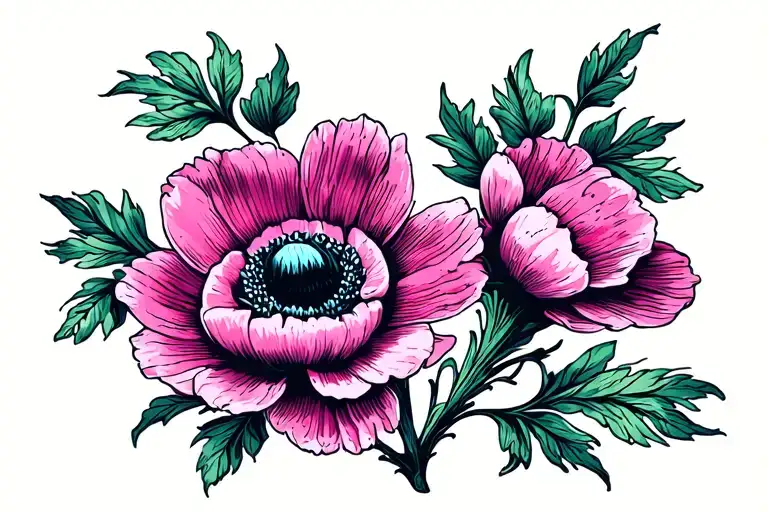 anemone flower tattoo tattoo design idea