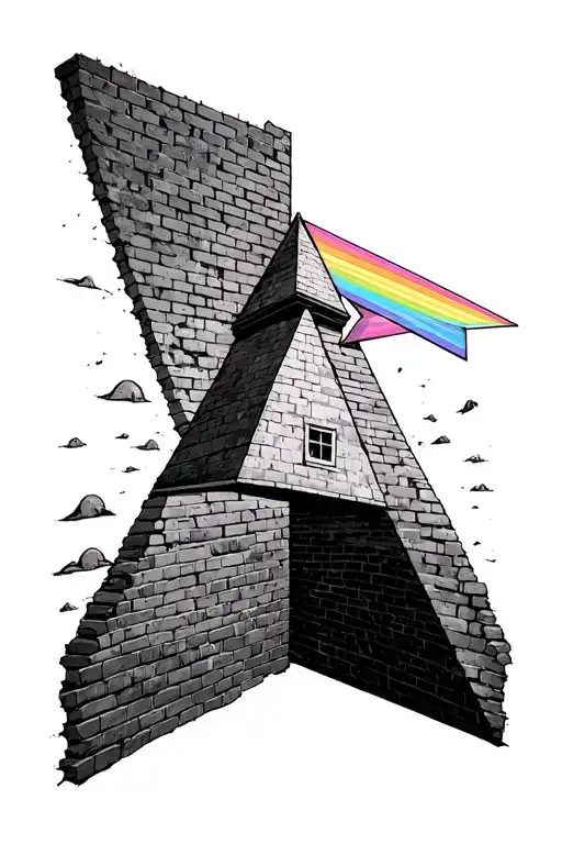 another brick in wall and pink floyd prism  tattoo design idea