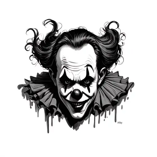 Scary Clown tattoo design idea
