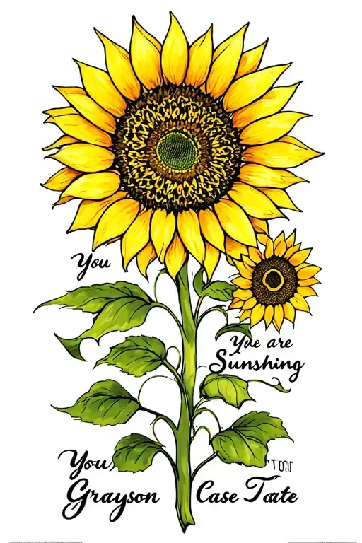you are my sunshine sunflower  "Grayson Case Tate" tattoo design idea