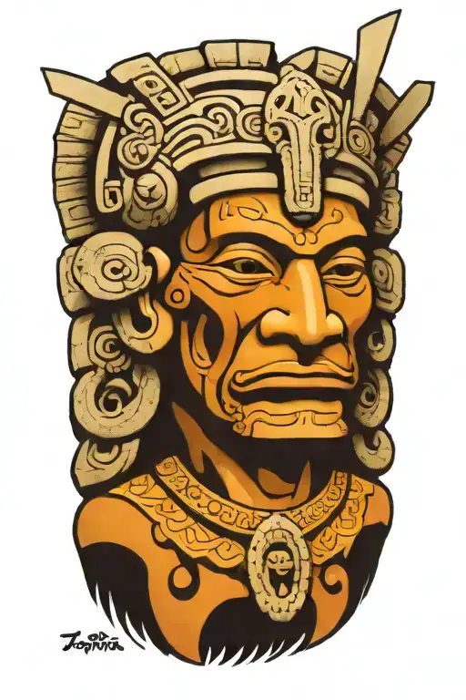 mayan god itzamna tattoo design idea