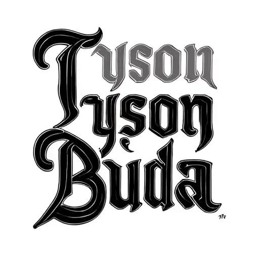 "Tyson Buda" Two Word Ambigram Generator tattoo design idea