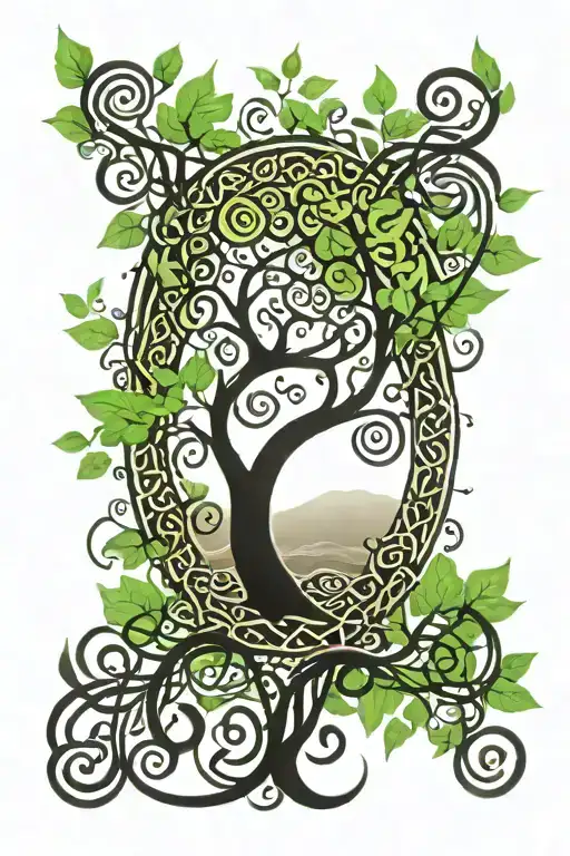 Celtic tree of life tattoo design idea
