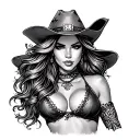 slutty cowgirl tattoo arm sleeve tattoo design idea