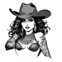 slutty cowgirl tattoo arm sleeve tattoo design idea