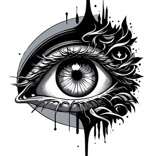 Alpha Omega eye inside tattoo design idea