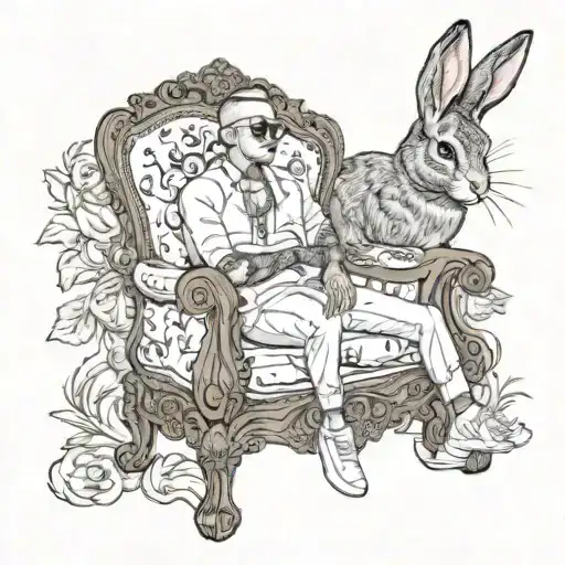 bad bunny new album chairs tattoo design idea