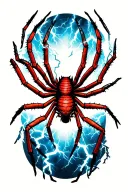 spider with lightning storm tattoo design idea