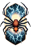 spider with lightning storm tattoo design idea