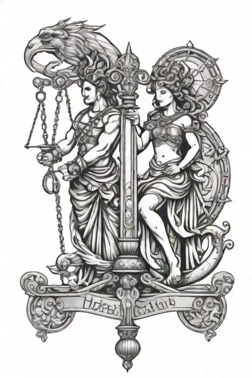 libra zodiac sign w capricorn zodiac sign w leo zodiac sign tattoo design idea