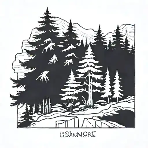 lebanon love with the cedar tree small  tattoo design idea