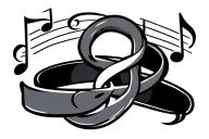 wrist wedding band with ancor and music note intertwined tattoo design idea