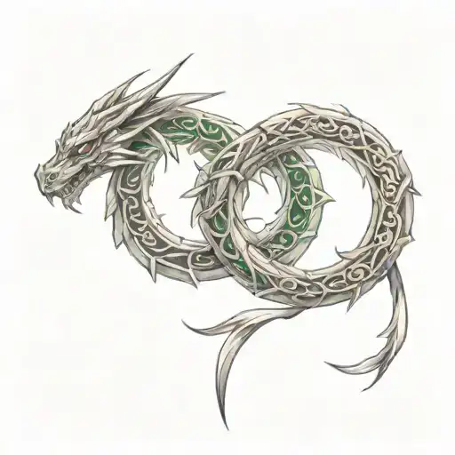 Ouroboros dragon tattoo design idea