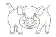 cute pig with open mouth open no teeth tattoo design idea