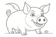 cute pig with open mouth open no teeth tattoo design idea