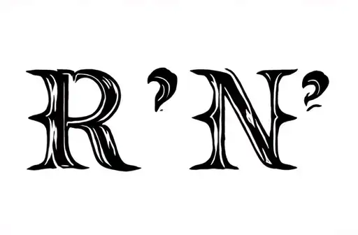 "RN" tattoo design idea