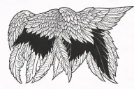 broken angel wing made from dog tags as the feathers tattoo design idea