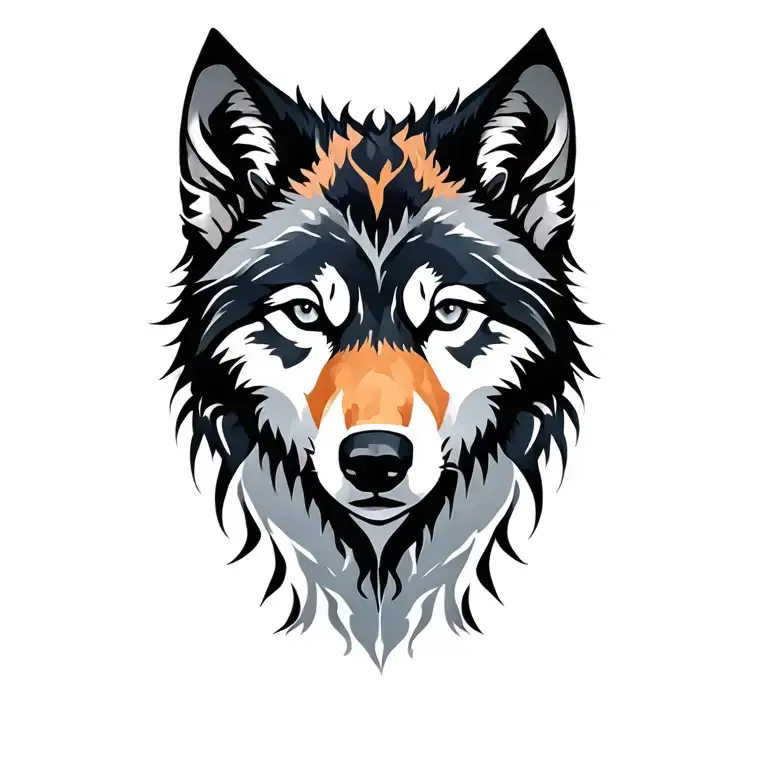 shadow wolf silhouette tattoo design idea