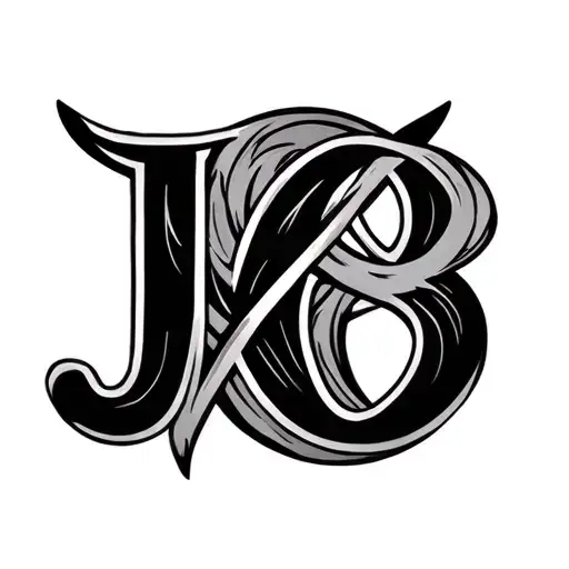 letters JJ in an infinity symbol surrounded tattoo design idea
