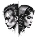 Split Personality tattoo design idea