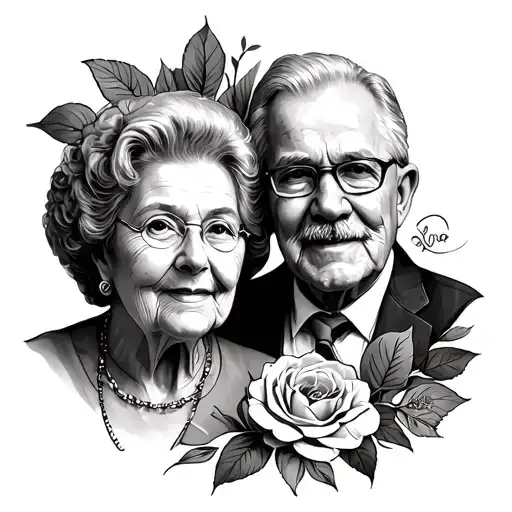 a tatoo in memory of my grandma and grandpa tattoo design idea