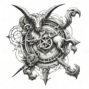 Sagittarius Aries scorpio pisces zodiac sign. Combined tattoo design idea