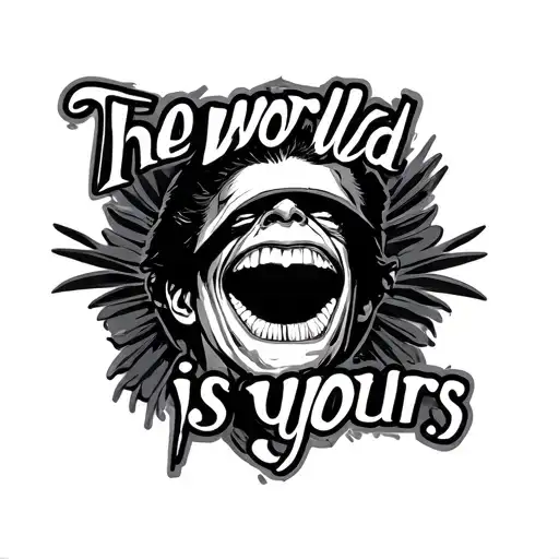 scarface phrase "the world is yours tattoo design idea