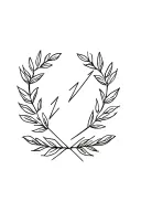 laurel leaf wreath and lightning bolt tattoo design idea